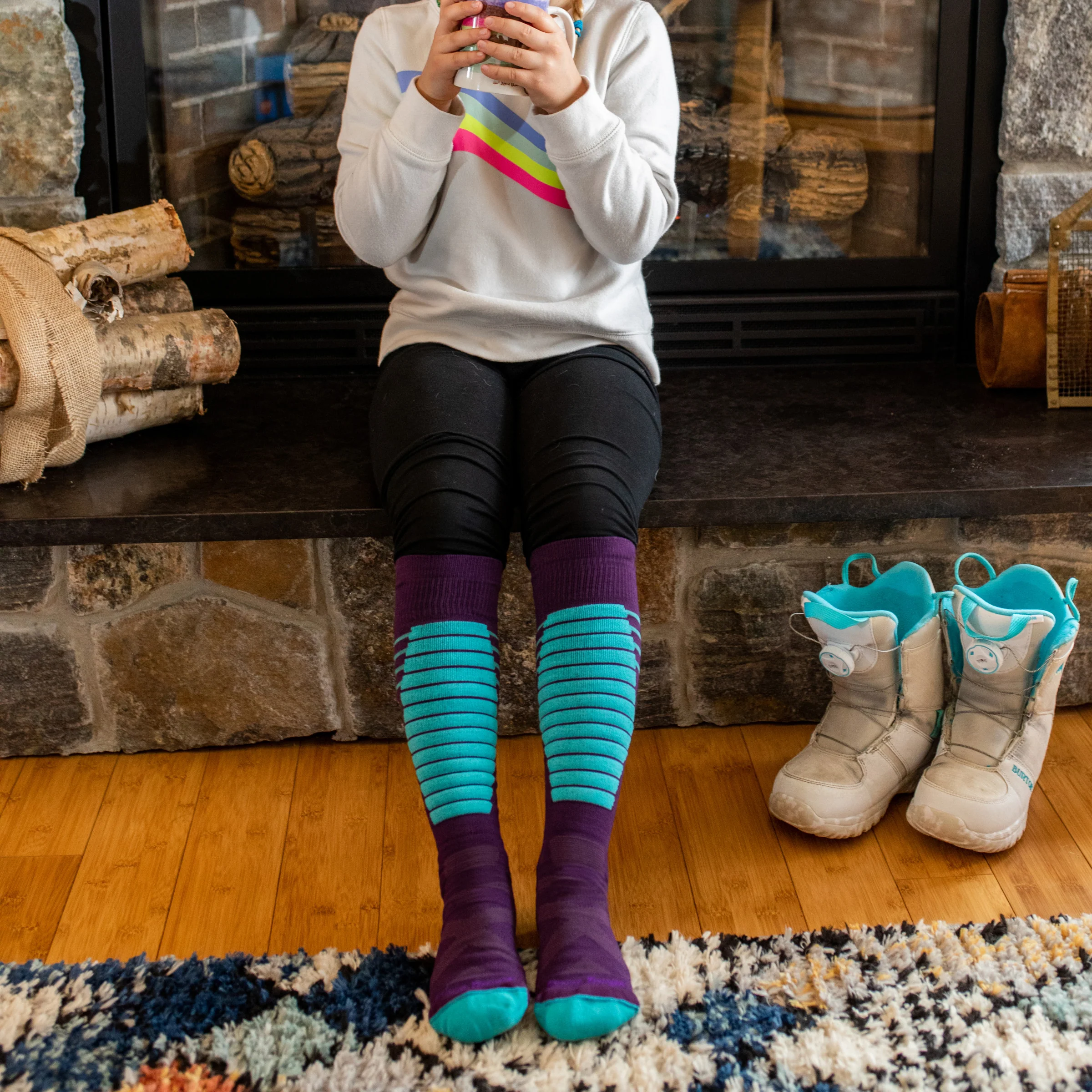 Kids Edge Over-the-Calf  Midweight Ski & Snowboard Sock-Last Chance - Image 3