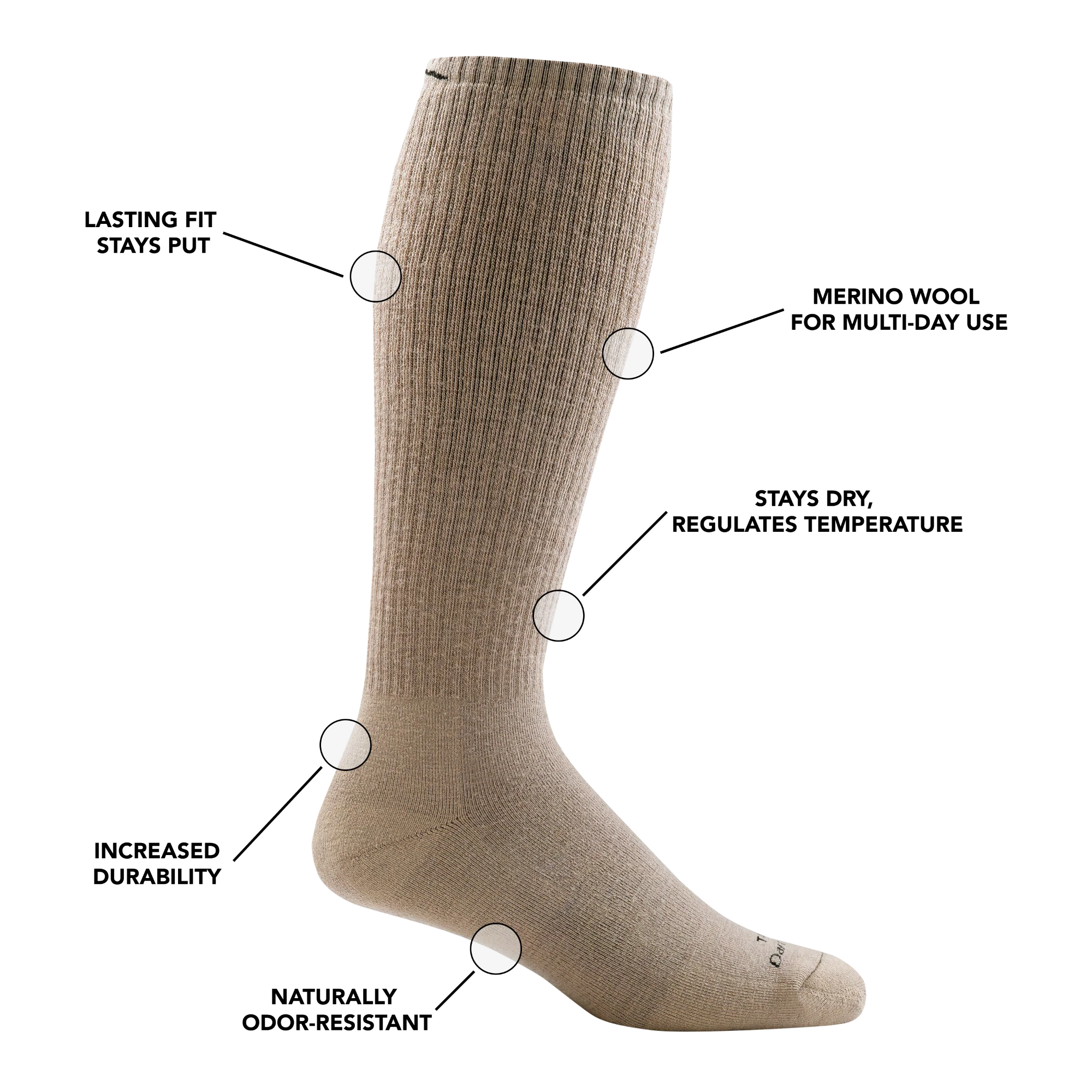 T4050 Over-the-Calf Heavyweight Tactical Socks with Full Cushion - Image 4